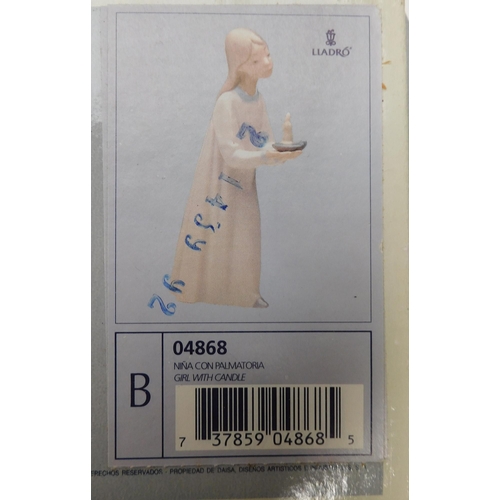 45 - Lladro - girl with candle & Boy Awakening/figures - boxed/no damage