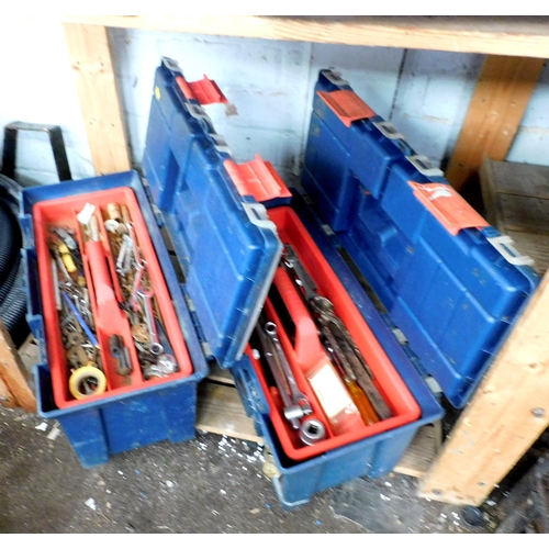 516 - Two tool boxes filled with tools