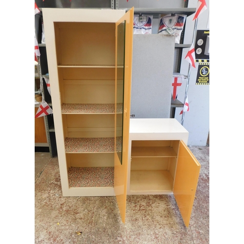 549 - Vintage cupboard with overhead storage cupboard