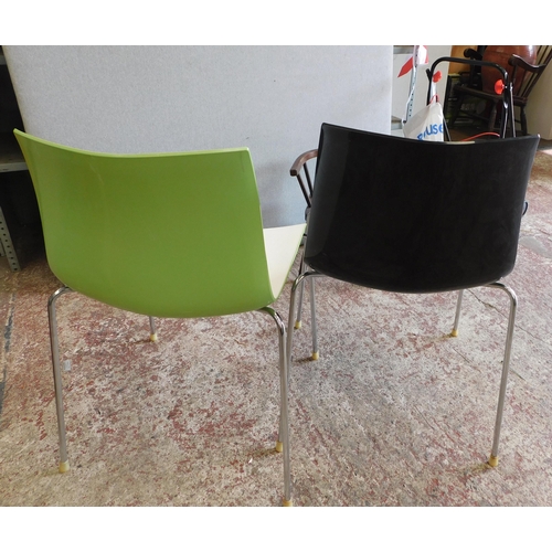 565 - Two metal reception / dining chairs