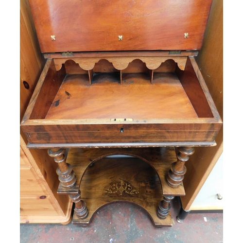 591 - Inlaid antique writing desk