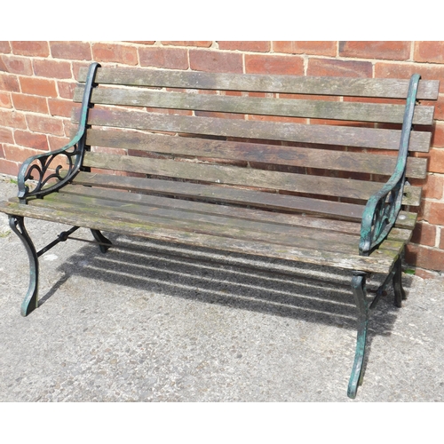 618 - Garden bench with cast sides