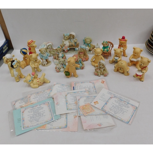 83 - Cherish teddies - certificates & ceramic bears