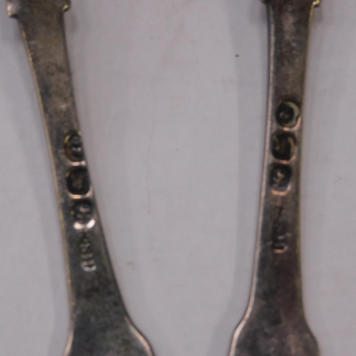 373 - Two/antique Georgian - Sterling silver hallmarked/caddy spoons - 1812 Maker SH - approximate combine... 