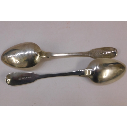 378 - Two/antique Georgian - Sterling silver hallmarked/table spoons - London/1810 Maker WE EF WC - approx... 