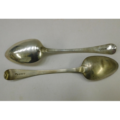 369 - Two/antique Georgian - Sterling silver hallmarked/table spoons - London/letters S&P - approximate co... 