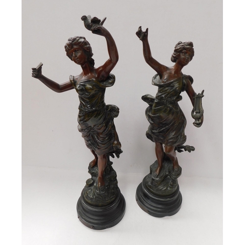 73 - Antique /French - spelter figures