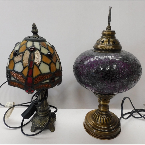 50 - Two/table lamps - including/stained glass - approx 12