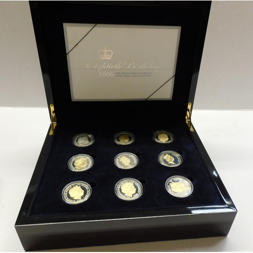 204 - The Royal Mint - 2006 Eightieth Birthday/Queen Elizabeth II - silver proof coin set