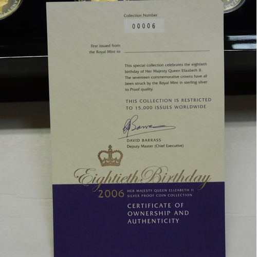 204 - The Royal Mint - 2006 Eightieth Birthday/Queen Elizabeth II - silver proof coin set