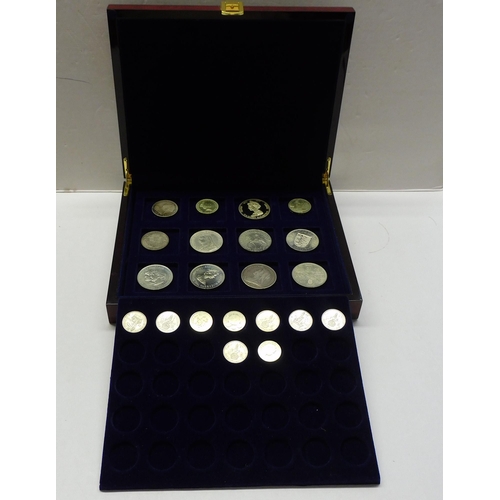 205 - Coin cabinet - & British coins