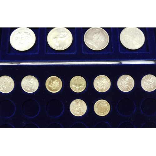 205 - Coin cabinet - & British coins