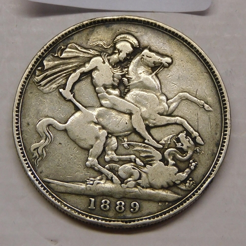 208 - 1889 dated - Victorian/silver Crown coin