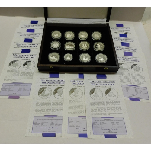 211 - MDM/Crown Coin Collections - silver proof/Elizabeth II & Queen Mother coin collection