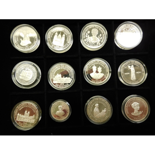 211 - MDM/Crown Coin Collections - silver proof/Elizabeth II & Queen Mother coin collection