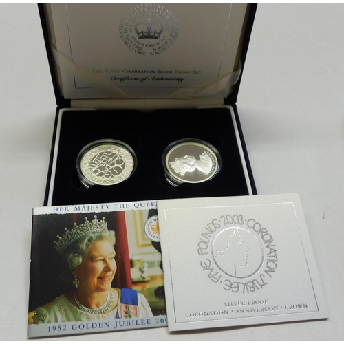 216 - 2002/2003 Royal Mint - Royal celebration/silver proof coin set - boxed & paperwork