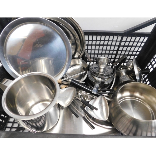 12 - Stainless Steel - kitchenware including fondue set etc