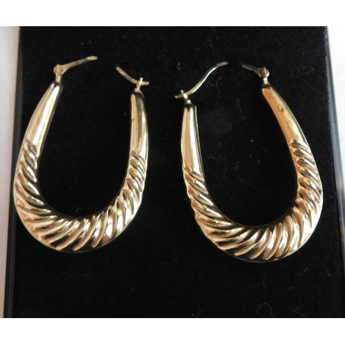 125 - 9ct gold - large Creole style/hoop earrings