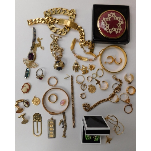 192 - Mixed items/including - gold & silver tone jewellery