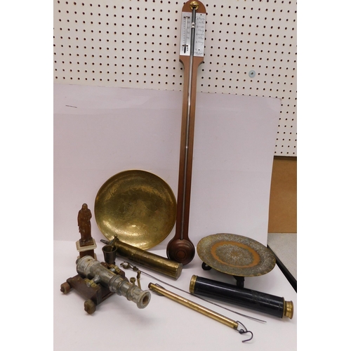 33 - Mixed items/including - brass telescope/canon & scales