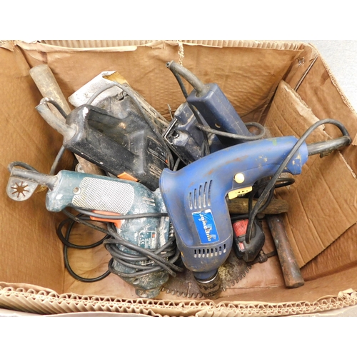 527 - Box of assorted power tools - unchecked