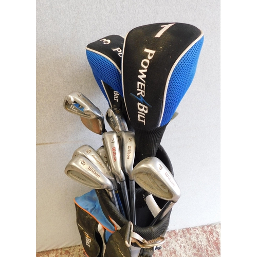 626 - Golf bag and clubs - mainly Wilson/ Power Bilt