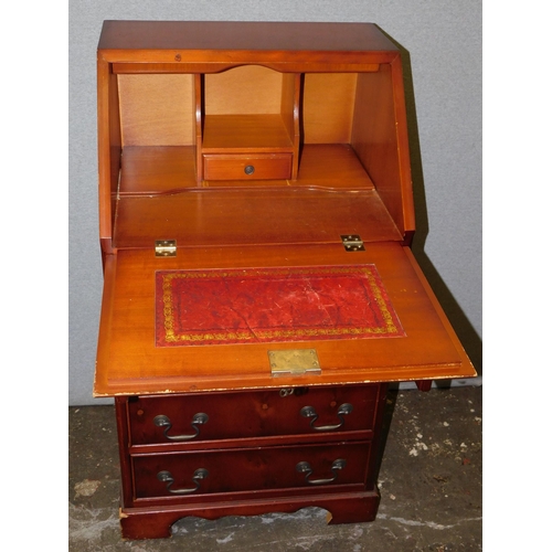 656 - Inlaid mahogany four drawer writing bureau