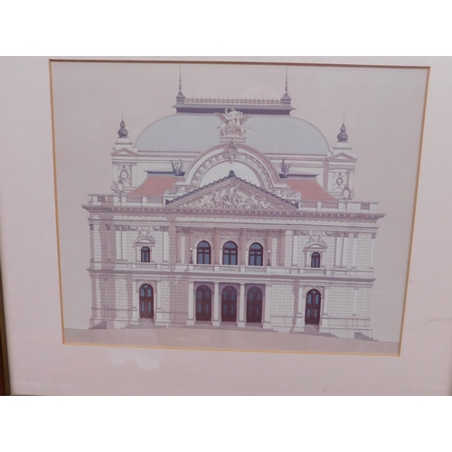 90 - Four - architectural prints/framed