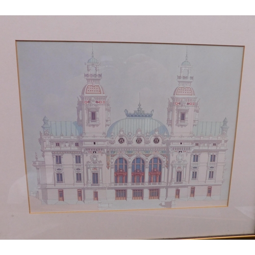 90 - Four - architectural prints/framed