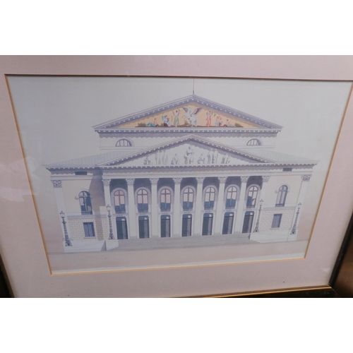 90 - Four - architectural prints/framed