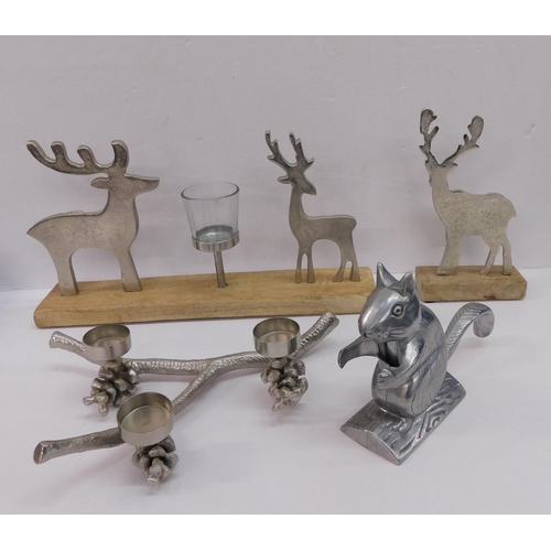 187 - Squirrel nut cracker and Christmas tealight holders/ornaments