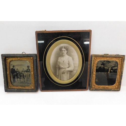 226 - Two antique ambrotype framed photographs and one other