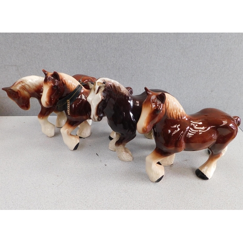 44 - Ceramic - shire horses