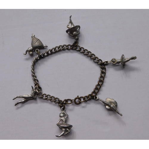 118 - Vintage silver charm bracelet and two others