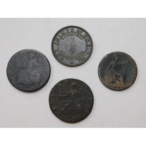 132 - Antique coins and tokens - incl. George IV gaming token