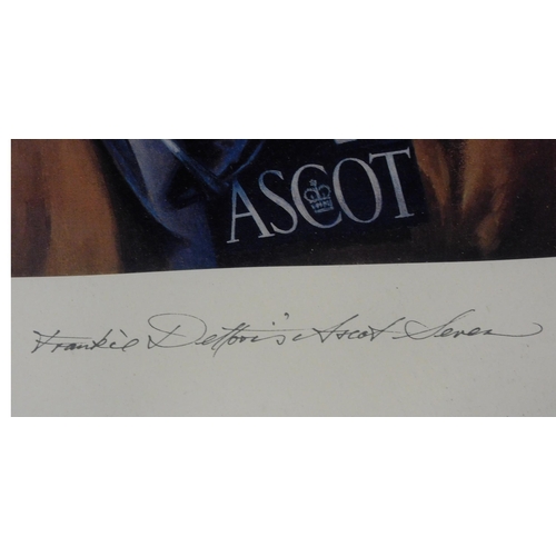 160 - Signed framed Ascot print - approx. 27