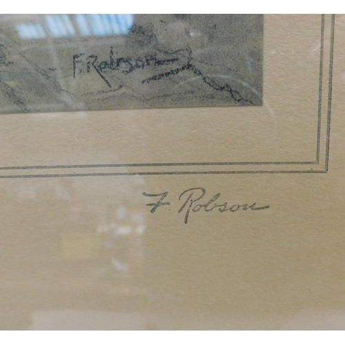 10 - Two antique pencil drawings framed by F Robson of York Minster and Botham Bar/ York Minster from Sto... 