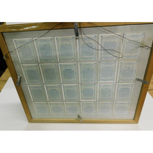 11 - Framed full set of 24 CATS John Player & Sons cigarette cards