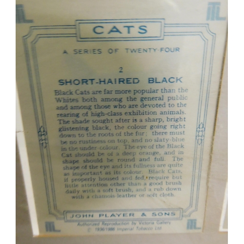 11 - Framed full set of 24 CATS John Player & Sons cigarette cards