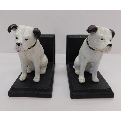 16 - Pair of HMV style dog bookends - cast iron