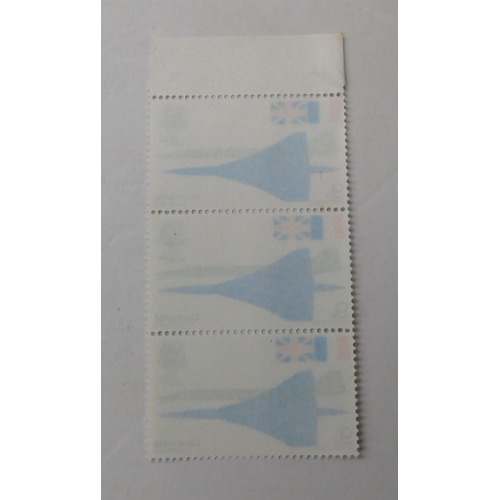 204 - 1969 Concorde strip of three colours on reverse