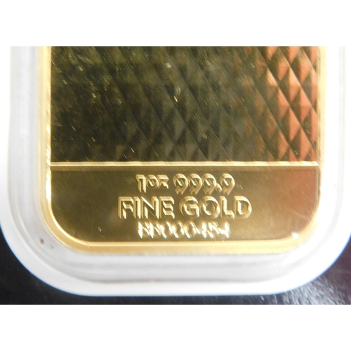 235 - The Royal mint 1oz gold bar .999 fine gold - Diamonds are Forever edition - 10% COMMISSION FOR BUYER