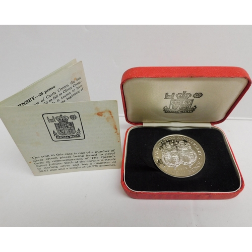 236 - Royal Mint 1972 silver proof 25 new pence coin with paperwork - weight 28.27g