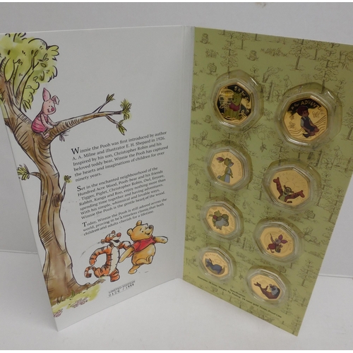 247 - Disney 'Winnie the Pooh' gold limited edition 0126/1999 - full set of 50p's