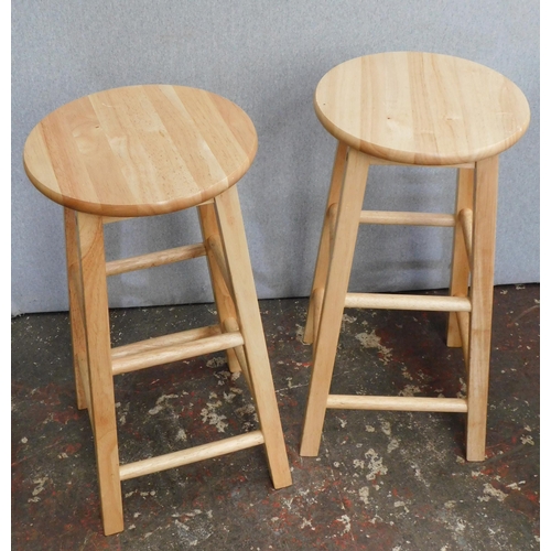 290 - Pair of beech kitchen stools