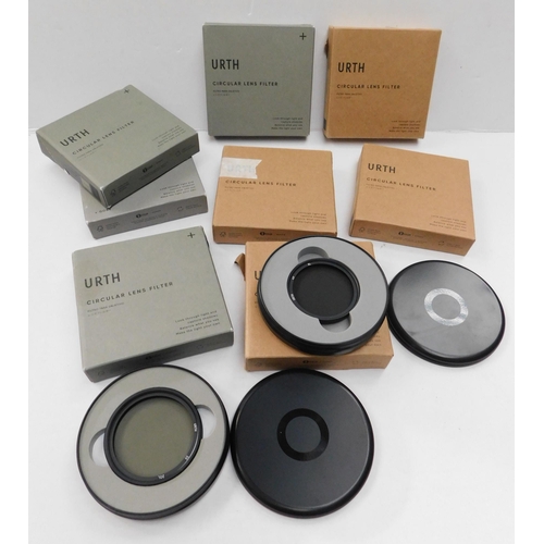 316A - Eight new Urth camera circular lens filters, CPL 39, 49, 62mm, UV 62mm, ND2-400 37mm, SGND8 46mm, in... 