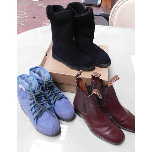 363 - Three pairs of ladies boots inc new/unused UGG boots etc - (inc sizes 3&4)