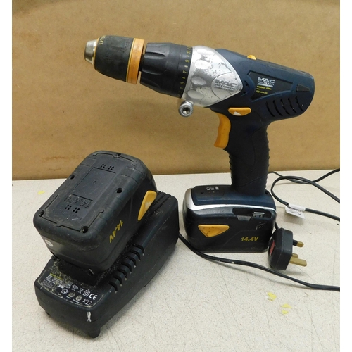 382 - MacAllister battery drill with charger and spare battery - unchecked