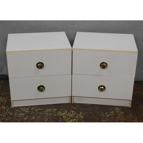 452 - Pair of white bedside drawers