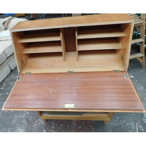 471 - Mid century Bureau with sliding glass doors